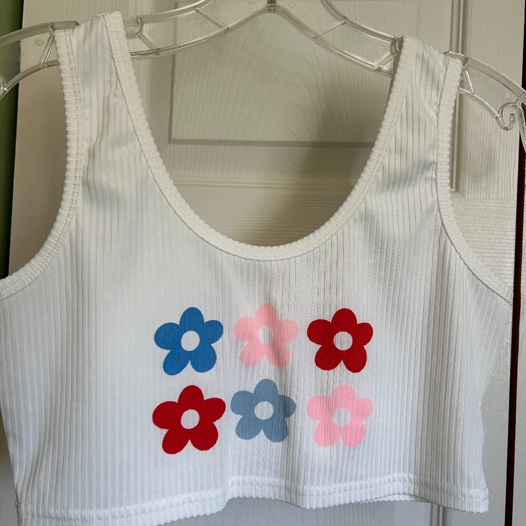 Fun Flower Crop Tank Top